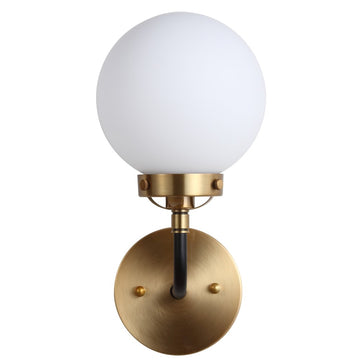 Caleb Brass Vanity Wall Sconce Frosted - JONATHAN Y
